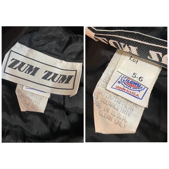 Zum Zum Vintage 90’s Y2K Black Floral Velvet Satin Sparkle Party Dress Size 5-6 - Picture 11 of 12